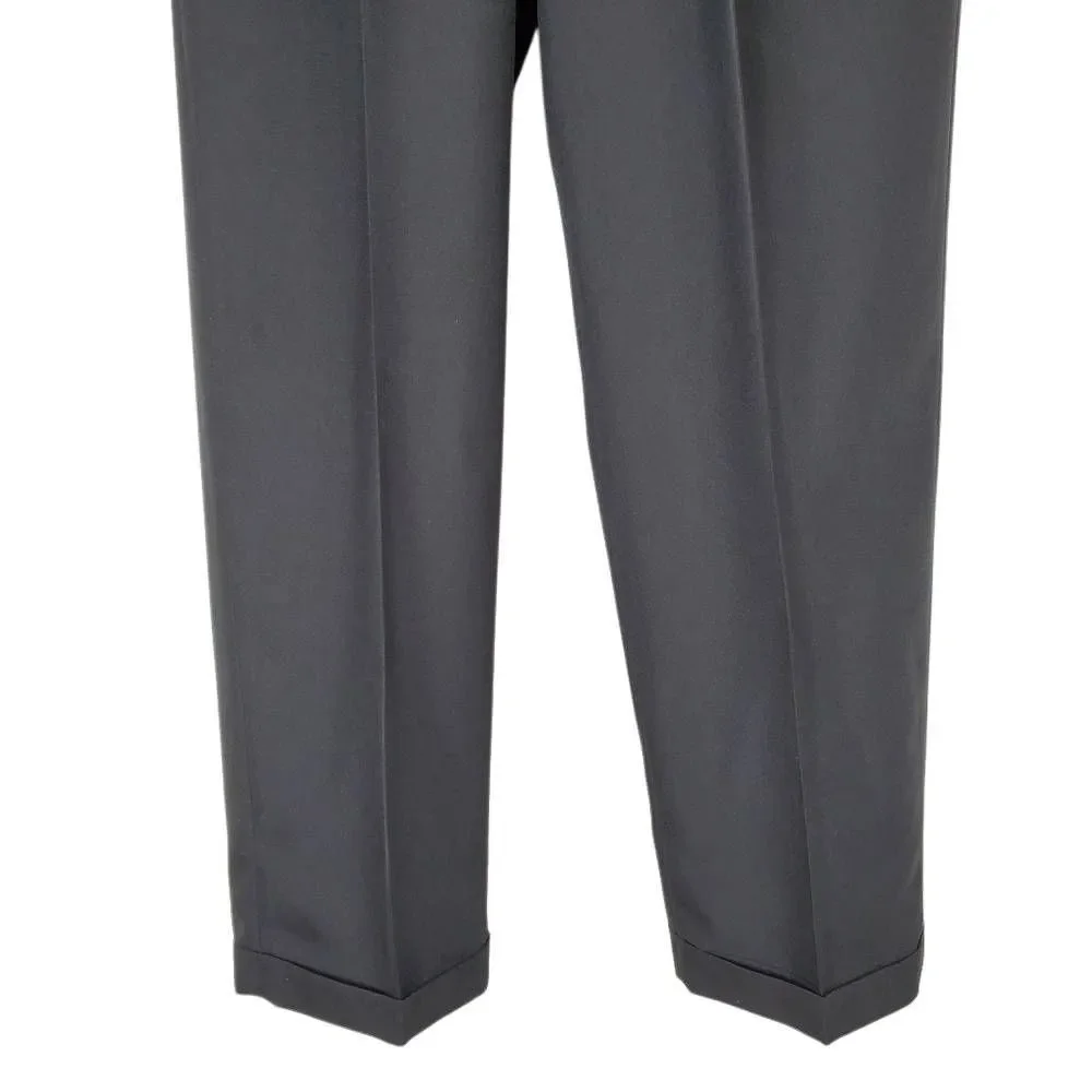 Claiborne Pleated Front Cuffed Hem Classic Meru Dress Pants‎ Black Size 36/32